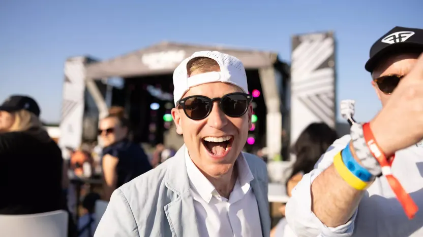 Fans at the DJ Snake concert seen during the first round of LIV Golf London at the Centurion Club on Friday, July 07, 2023 in Hemel Hempstead, United Kingdom. (Photo by Scott Taetsch/LIV Golf)